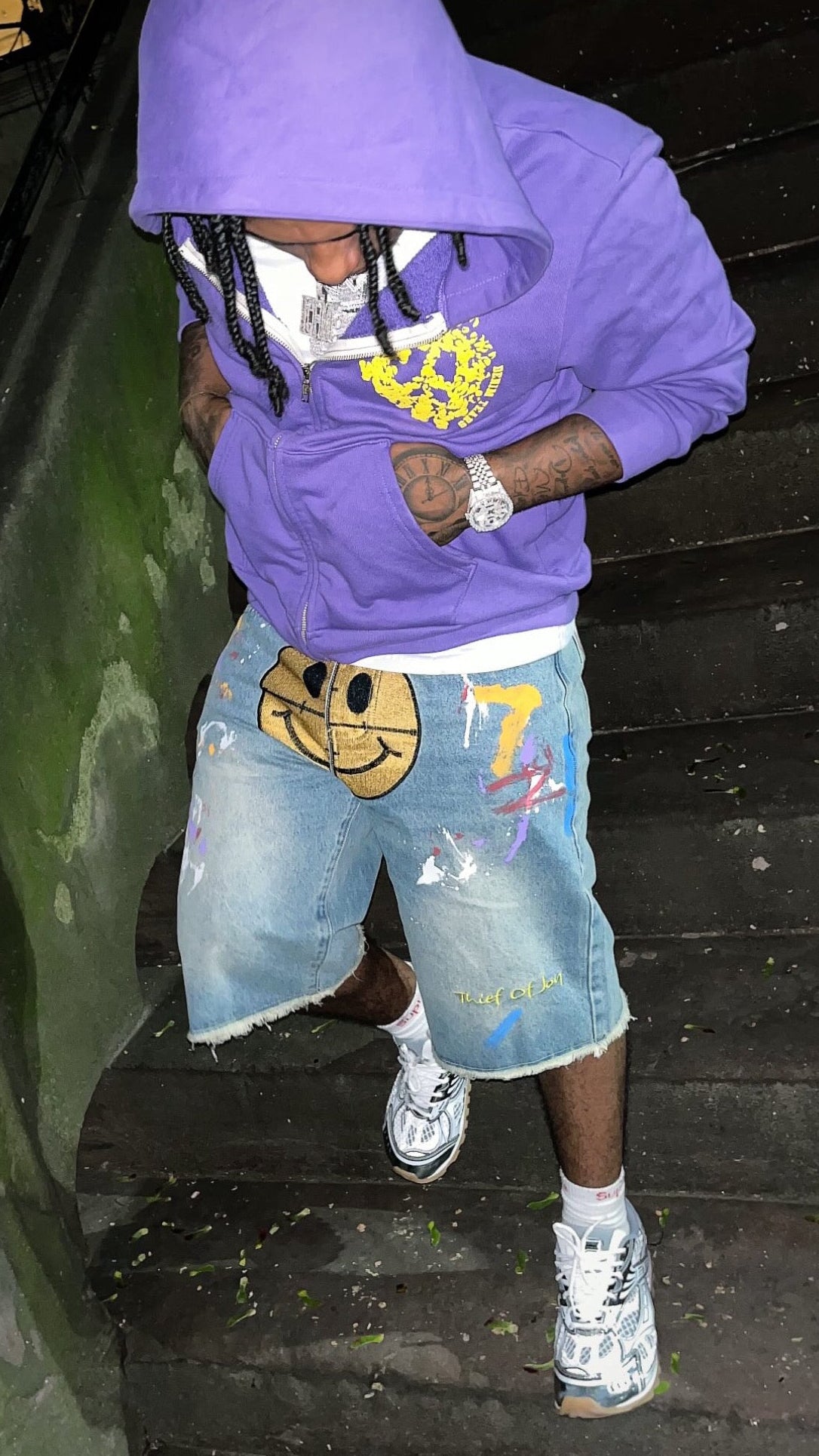 HAPPY OR SAD DENIM
SHORTS
