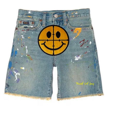 HAPPY OR SAD DENIM
SHORTS